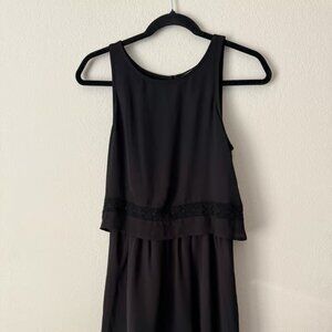 Decree- Black Sleeveless Mini Sheath Dress with Mock Neck Vintage Y2K Size Small
